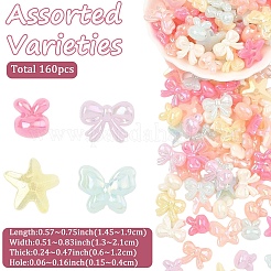 160шт 4 стиля непрозрачные акриловые европейские бусины&nbsp;OACR-YW0004-47