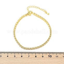 Теннисный браслет из прозрачного кубического циркония&nbsp;X-BJEW-A132-02G