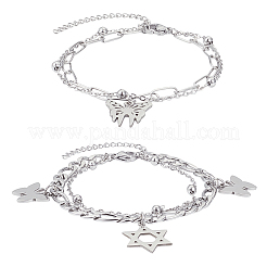 4шт 2 стиля сплава многорядные браслеты для женщин&nbsp;BJEW-SC0001-59