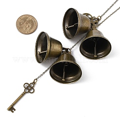 Ornements suspendus en forme de cloche en fer et de clé en alliage&nbsp;HJEW-JM03429-01