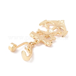 Ancla con anillo de ombligo con dije de calavera y rhinestone&nbsp;AJEW-F057-12G