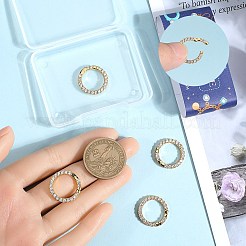 6 шт. стойка гальванизированная латунь микропаве прозрачный кубический цирконий пружинное затворное кольцо&nbsp;ZIRC-SC0001-30