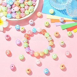 100 шт. 2 стиля AB цветные акриловые бусины с покрытием&nbsp;SACR-YW0002-05