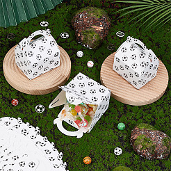 16 шт. коробки для конфет из крафт-бумаги с футбольным узором&nbsp;CON-OC0001-65A