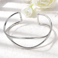 Браслеты-манжеты из нержавеющей стали 304 для женщин&nbsp;LS-BJEW-Z150-01P-02