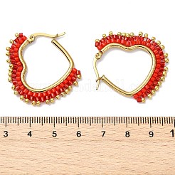 Boucles d'oreilles créoles en verre pour femmes&nbsp;EJEW-MZ00797