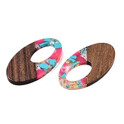 Pendenti in resina trasparente e legno di noce&nbsp;RESI-T057-02K