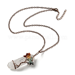 Colliers à pendentif en cristal de quartz&nbsp;NJEW-P287-01R-01