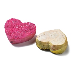 Гальванизированный натуральный кварцевый кристалл сердце дисплей украшения&nbsp;DJEW-B012-01