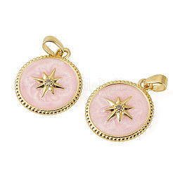 2 pièces en laiton micro pavé pendentifs en zircone cubique claire&nbsp;KK-TADJ0001-16A