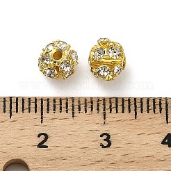 6 мм латунные хрустальные бусины со стразами&nbsp;KK-S519-01A-02G