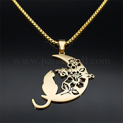 Ожерелья из нержавеющей стали 304 с подвеской в виде цветка&nbsp;FS-WG99B33-02