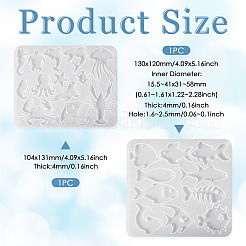 2 pieza de moldes de silicona con silueta de colgante para diy de 2 estilos&nbsp;DIY-GN0001-01A