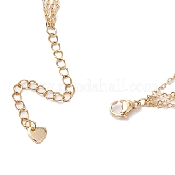 Браслеты на ногу из нержавеющей стали Leaf 304 с многослойными звеньями из цепочки для женщин&nbsp;AJEW-AN00666