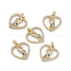 Латунные прозрачные и зеленые подвески из кубического циркония&nbsp;KK-E068-VA168-2