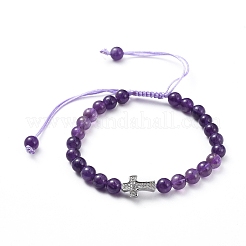 Braccialetti di perline in ametista naturale&nbsp;BJEW-JB04804-04