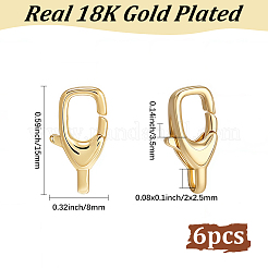 6 шт. латунные застежки-лобстеры&nbsp;KK-SC0007-18