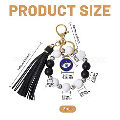 2 porte-clés en silicone avec perles focales pour téléphone portable&nbsp;KEYC-CA00010