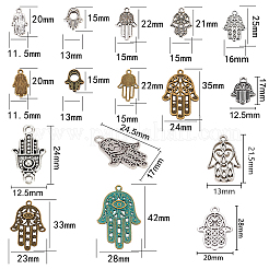 Pendentifs main de hamsa/main de miriam en alliage de style tibétain&nbsp;TIBEP-SC0001-08