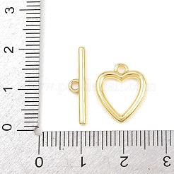 Fermagli a barilotto in ottone a forma di cuore&nbsp;KK-G548-43G-03