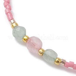 Braccialetti con perline di quarzo rosa naturale&nbsp;BJEW-MZ00047-02