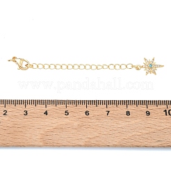 Verlängerung für Bordsteinkette aus Messing mit Mikropavé-Fassung und klaren Zirkonia&nbsp;KK-G556-07G