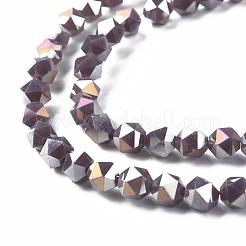 Гальванические непрозрачные стеклянные бусины&nbsp;X-EGLA-T019-05D