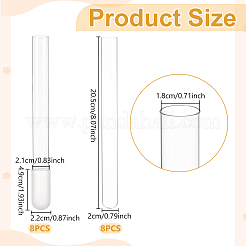 8 tube à essai en verre&nbsp;AJEW-UN0005-47