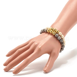 Ensembles de bracelets extensibles en bois naturel&nbsp;BJEW-JB07617