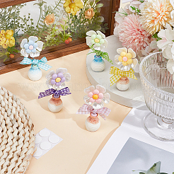 5 Stück 5 Farben süßes Plastik-Blumenornament mit Schüttelkopf&nbsp;AJEW-CN0006-02
