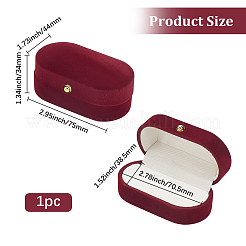 1шт прямоугольная бархатная коробка для парных колец&nbsp;CON-BBC0001-20A