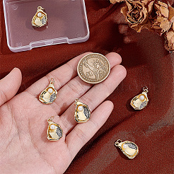 6 pendentif imitation perle en laiton et ABS&nbsp;KK-PH0014-93