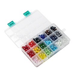 18 цветные гальванические стеклянные бусины&nbsp;EGLA-JP0002-03B-8mm