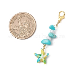 Подвески в виде морских звезд из синтетической бирюзы&nbsp;HJEW-JM03642-01
