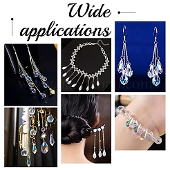 40 шт. 4 стиля стеклянных подвесок&nbsp;GLAA-YW0005-07