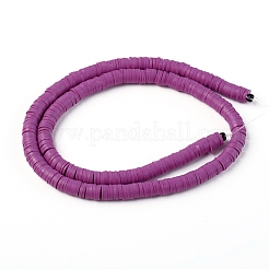 Плоские круглые бусины из глины ручной работы полимерные&nbsp;CLAY-R067-6.0mm-05