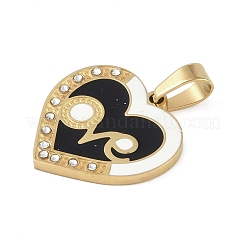 Colgantes de rhinestone esmaltados de acero inoxidable 304 con revestimiento iónico (IP)&nbsp;STAS-Q325-02A-G