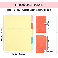 Fogli divisori per indice di quaderno con copertina rigida in carta&nbsp;AJEW-WH20011-03D