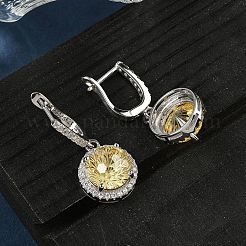 925 стерлингового серебра микро проложить кубического циркония серьги обруча&nbsp;EJEW-B147-01B-04