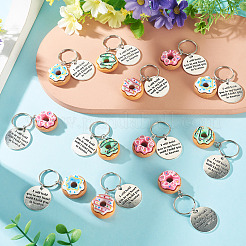 24 Stück undurchsichtiger Donut aus Harz und flacher&nbsp;KEYC-TAC00074