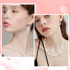 8 пара латунных подвесок с микропаве из прозрачных кубических цирконий&nbsp;KK-SC0006-23