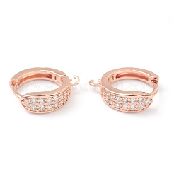 Reperti per orecchini a bottone in zircone chiaro con micro pavé di ottone&nbsp;ZIRC-L097-024