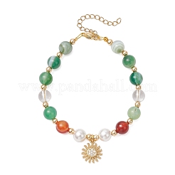 Браслеты из натуральных полосатых бусин агата&nbsp;BJEW-JB11916-03