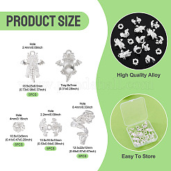 20 pièce 4 styles de capuchons de perles en alliage et de supports de cabochons suspendus&nbsp;FIND-TA0010-07