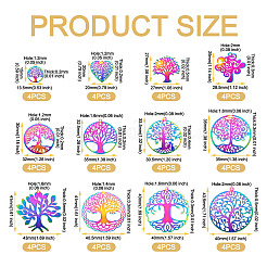 48 шт. 12 шт. филигранные подвески из нержавеющей стали 201&nbsp;STAS-BY0001-21