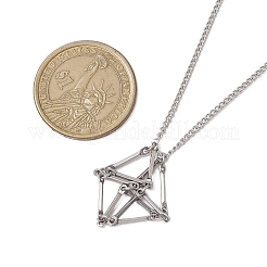 3 pièce 3 tailles 304 chaîne gourmette en acier inoxydable pochette en macramé collier coulissant fabrication&nbsp;NJEW-JN05067