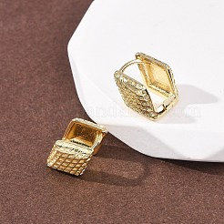 Серьги-кольца из латуни в форме ромба&nbsp;EJEW-H178-06G