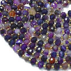 Natürlich gefärbte violette Achatperlenstränge&nbsp;G-K389-E35-01