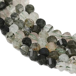 Нити бусин из натурального зеленого рутилированного кварца&nbsp;G-P611-C23-01