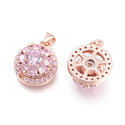 Латунные микро проложить кубического циркония подвески&nbsp;ZIRC-L094-01-RG